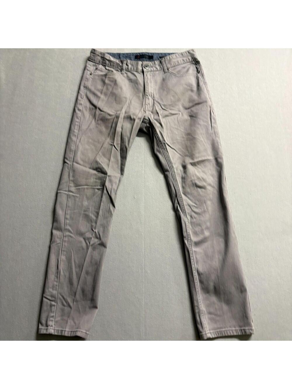 Oynx Slim Straight Jeans Mens 32x32 Fits Like 32x29 Gray Stretch Denim